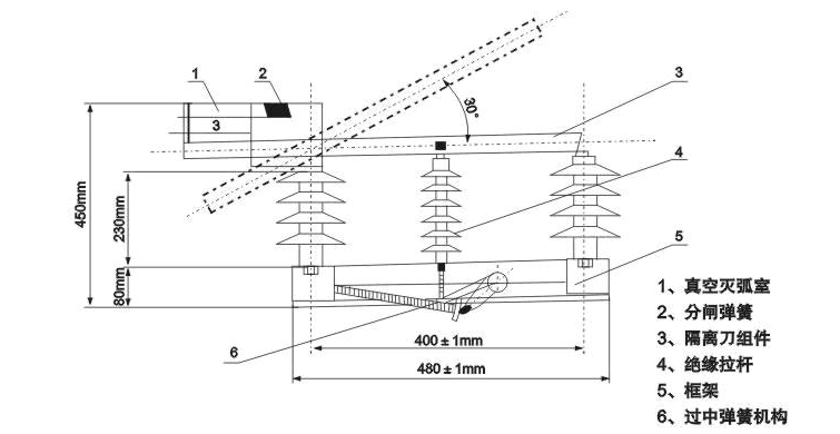 高壓真空負(fù)荷開(kāi)關(guān)結(jié)構(gòu)圖